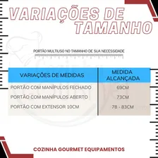 Kit 2 Portão Grade De Proteção Pet Portas Crianças E Caes 79/84 Cor Branco Foto mini 3
