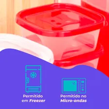 Kit 2 Potes De Plástico De Armazenar Comida Com Tampa 690ml Foto mini 4