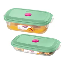 Kit 2 Potes Plástico Mantimentos Alimentos Cozinha Sanremo Cor Verde Foto  mini 1