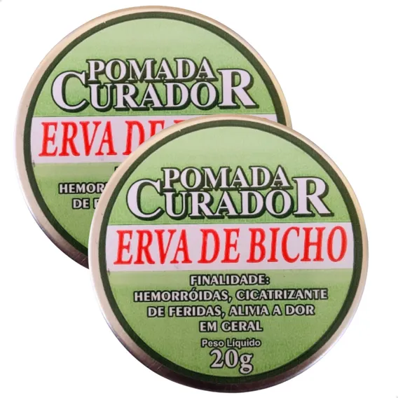 Kit 2 Potes Pomada Erva De Bicho - Pomada Curador Curedermy Foto 1