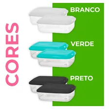Kit 2 Potes Retangulares Com Tampa 1,5 Litros Em Plástico Foto mini 4