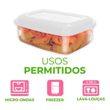 Kit 2 Potes Retangulares Com Tampa 1,5 Litros Em Plástico Foto mini  2