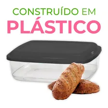 Kit 2 Potes Retangulares Com Tampa 1,5 Litros Em Plástico Foto mini  3