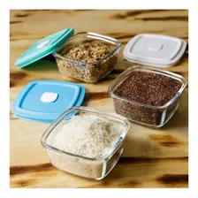 Kit 2 Potes Vidro Marinex Facilita Vap Quadrado 1 Litros Foto mini  2