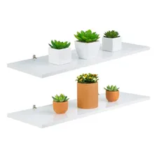Kit 2 Prateleira Branca Mdf 60 X 10cm Suporte Cantoneira Foto mini 1