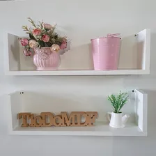 Kit 2 Prateleira Nicho U 50x15x10p Branco Mdf Dvd Livro Jogo Tio Do Mdf Foto mini 2