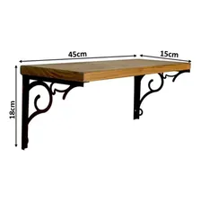 Kit 2 Prateleiras 45cm Em Madeira Pinus Uvim Foto mini  3