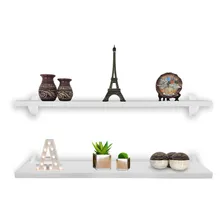 Kit 2 Prateleiras De Parede Nicho Mdf 60x20 Branco 15mm Foto mini 1