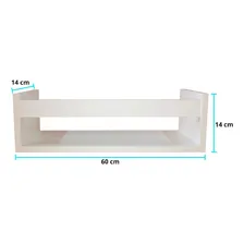 Kit 2 Prateleiras Estante Parede Porta Livros Revistas 60 Cm Cor Branca Foto mini 2