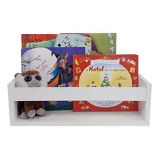 Kit 2 Prateleiras Estante Parede Porta Livros Revistas 60 Cm Cor Branca Foto mini 3