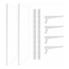 Kit 2 Prateleiras Mdp Branco 60x30 + Trilos E 4 Suportes Foto mini 2