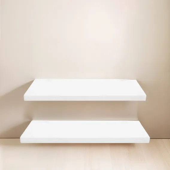 Kit 2 Prateleiras Reta Para Decoração Mdf Branco Foto 1