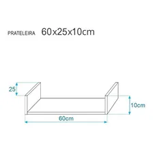 Kit 2 Prateleiras U 60 X 25cm Vermelha Suporte Invisível Foto mini  3
