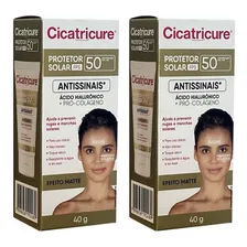 Kit 2 Protetor Solar Facial Fps 50 Antirrugas Cicatricure Foto mini 1