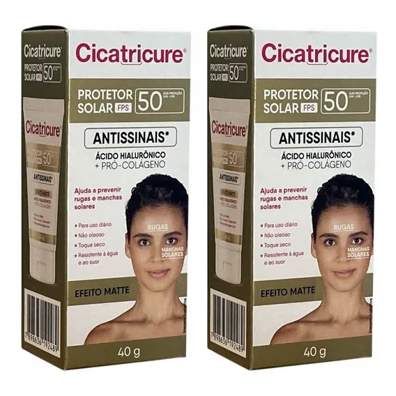 Kit 2 Protetor Solar Facial Fps 50 Antirrugas Cicatricure Foto 1