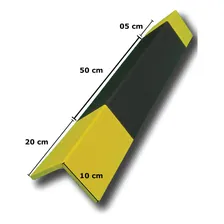 Kit 2 Protetores Coluna Quina Pilastra Garagem Estacionamento Eva Autocolante Carro Anti-batida Preto/Amarelo Foto mini  2