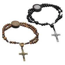 Kit 2 Pulseira De São Bento Madeira Mini Teço Terçinho Pulso Comprimento 20 Cm Diâmetro 0 Cm Foto  mini 1