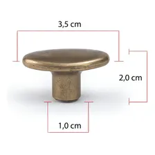 Kit 2 Puxador Oval Para Porta Gaveta Puxador Ouro Velho Foto mini 4
