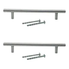 Kit 2 Puxadores Haste Alumínio Acetinado Frisos 192mm Portas Foto  mini 1