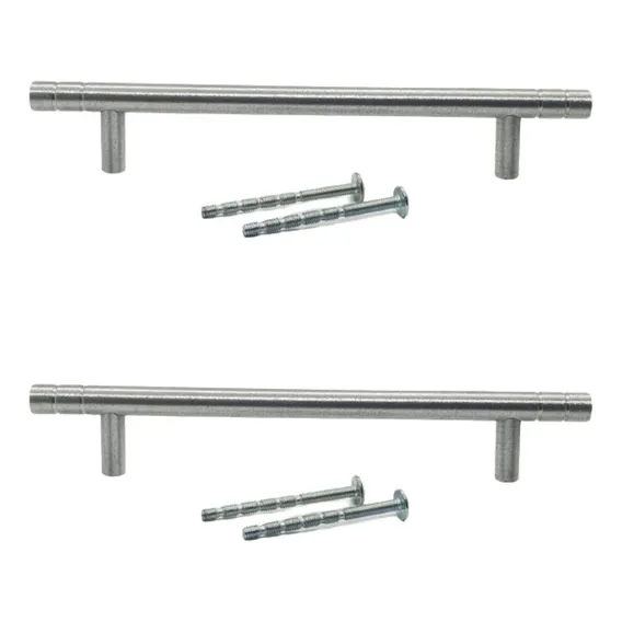 Kit 2 Puxadores Haste Alumínio Acetinado Frisos 192mm Portas Foto 1