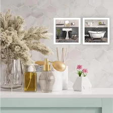 Kit 2 Quadros Decorativos Banheiro,toalete, Lavabo,lindo Cor Preto Foto mini 2