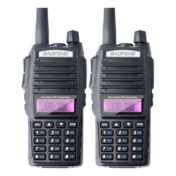 Kit 2 Rádio Ht Comunicador Baofeng Dual Band Uv82 Rádio Fm Foto 1