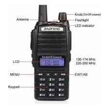 Kit 2 Rádio Ht Comunicador Baofeng Dual Band Uv82 Rádio Fm Foto mini 4