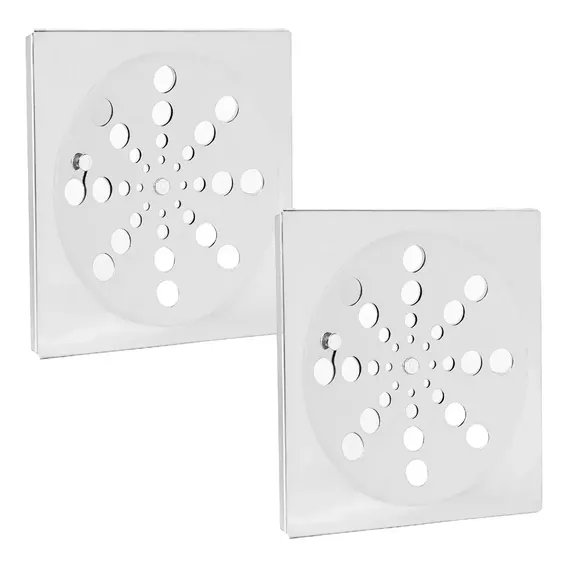 Kit 2 Ralo Grelha Quadrada Em Aço Inox Com Fecho Rotativo Abre E Fecha 10x10 Foto 1