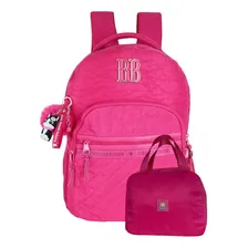 Kit 2 Rebecca Bonbon Mochila Costas E Lancheira Rosa Escolar Foto mini 1