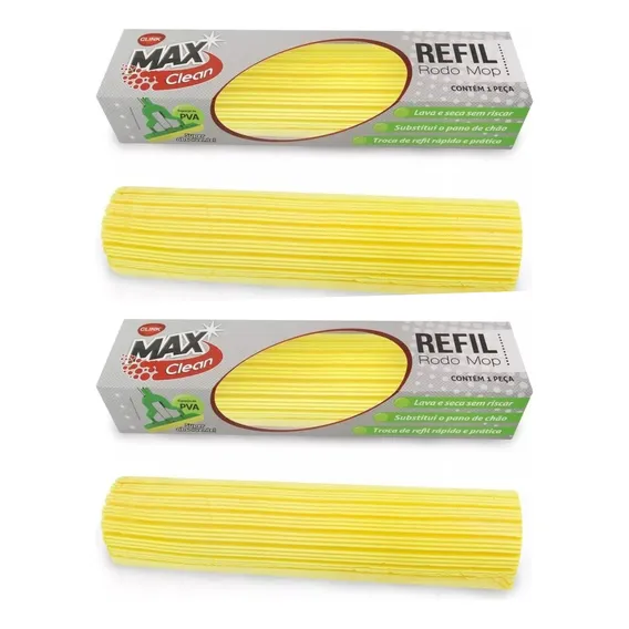 Kit 2 Refil Mop Rodo Mágico Absorvente Limpeza Dobravel Foto 1