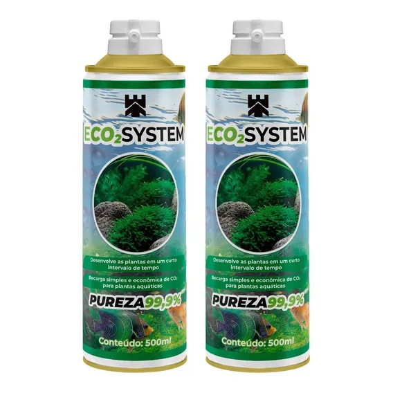 Kit 2 Refis De Co2 Para Aquário 500ml - Eco2system Foto 1