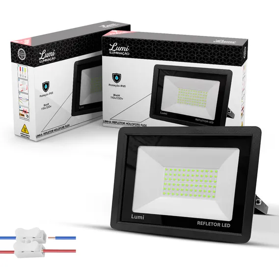 Kit 2 Refletor De Led Holofote 200w Prova Dágua Verde Foto 1