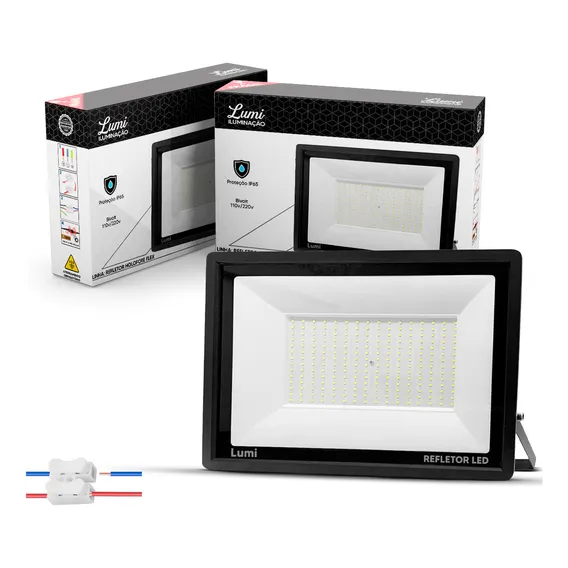 Kit 2 Refletor De Led Holofote 500w Prova Dágua Branco Frio Foto 1
