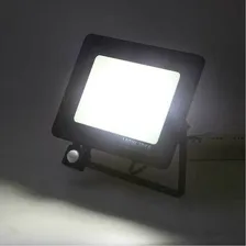 Kit 2 Refletor Led Holofote 100w Sensor Presença E Movimento Fotocélula Bivolt Branco Frio 6000k/6500k Completo 100w Foto mini  2