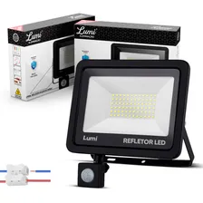 Kit 2 Refletor Led Holofote 200w Sensor Presença Bivolt Cor Da Luz Branco-frio 110v/220v Negagepro Foto  mini 1
