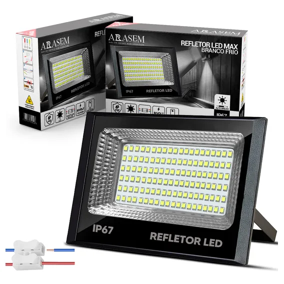 Kit 2 Refletores Led 200w Branco Frio 6500k Arasem Refletores Led 01340 Foto 1