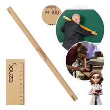 Kit 2 Régua Madeira Mdf Natural 100 Cm Com Pegador - Souza Cor Marrom Foto mini  2