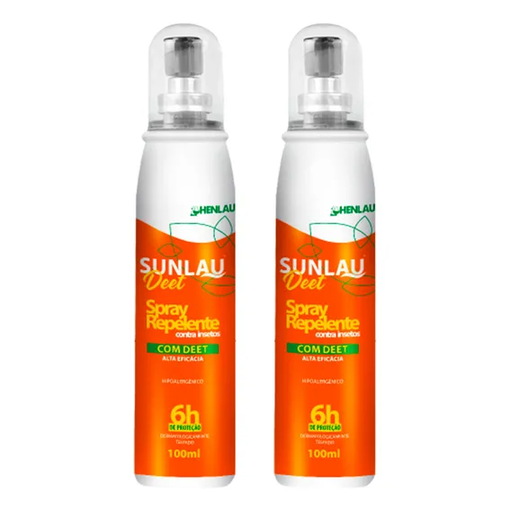 Kit 2 Repelente Spray Insetos Dengue 6h Sunlau Deet Henlau Foto 1