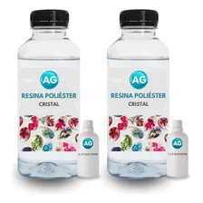 Kit 2 Resinas Cristal Transparente 1kg C/ Catalisador Foto  mini 1