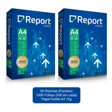 Kit 2 Resma Papel A4 Sulfite Premium 75g 500 Folhas Report Cor Branco Foto mini 3