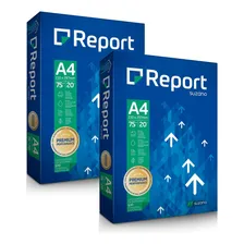 Kit 2 Resma Papel A4 Sulfite Premium 75g 500 Folhas Report Cor Branco Foto mini 1
