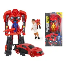 Kit 2 Robo Vira Carro Fusca Grande Transformer Com Boneco Foto mini 4