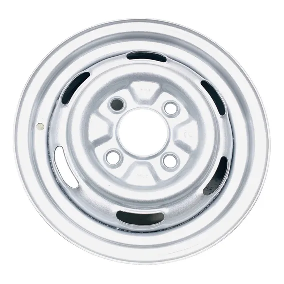 Kit 2 Rodas Ferro Aro 14 Brasilia Ls Fusca Gurgel 4x130 Cor Prata Foto 1