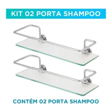 Kit 2 Saboneteiras Inox Cromado + 2 Porta Shampoo Banheiro Foto mini 4
