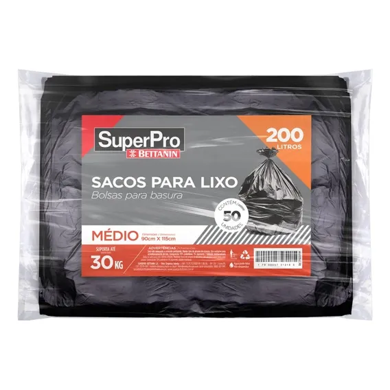 Kit 2 Saco Para Lixo 200l Médio 50un Foto 1
