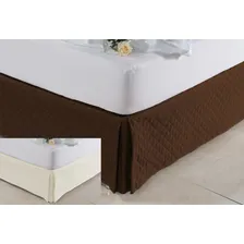 Kit 2 Saia Para Cama Box Casal Super King Cinza E Preta Cor Marrom E Palha Foto mini 1