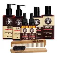 Kit - 2 Shampoo, 2 Balm, 2 Oleo, Pente De Madeira E Escova Foto  mini 1