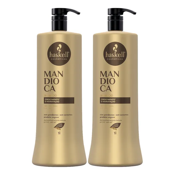 Kit 2 Shampoo Haskell Mandioca 1l Foto 1