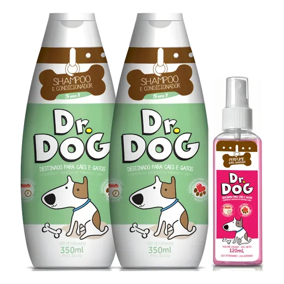 Kit 2 Shampoos 350ml Pet - Perfume - Hipoalergênicos Fragrância Versões Foto 1
