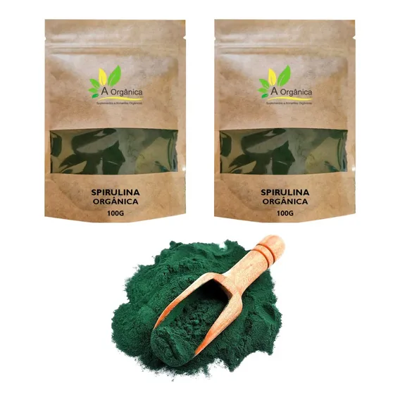 Kit 2 Spirulina 100% Pura Orgânica 100g Foto 1